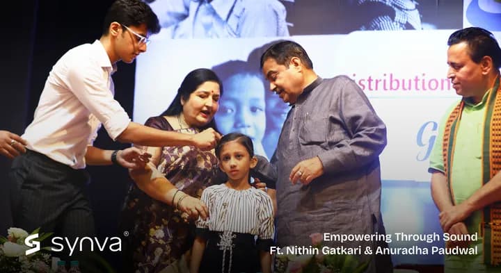 Nithin Gatkari & Anuradha Paudwal, celebrating their new hearing at Synva's Hyderabad Experience Centre