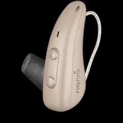 A beige Signia Orion receiver in canal hearing aid