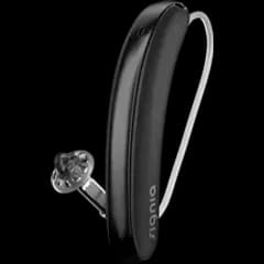 A full black Signia Styletto hearing aid