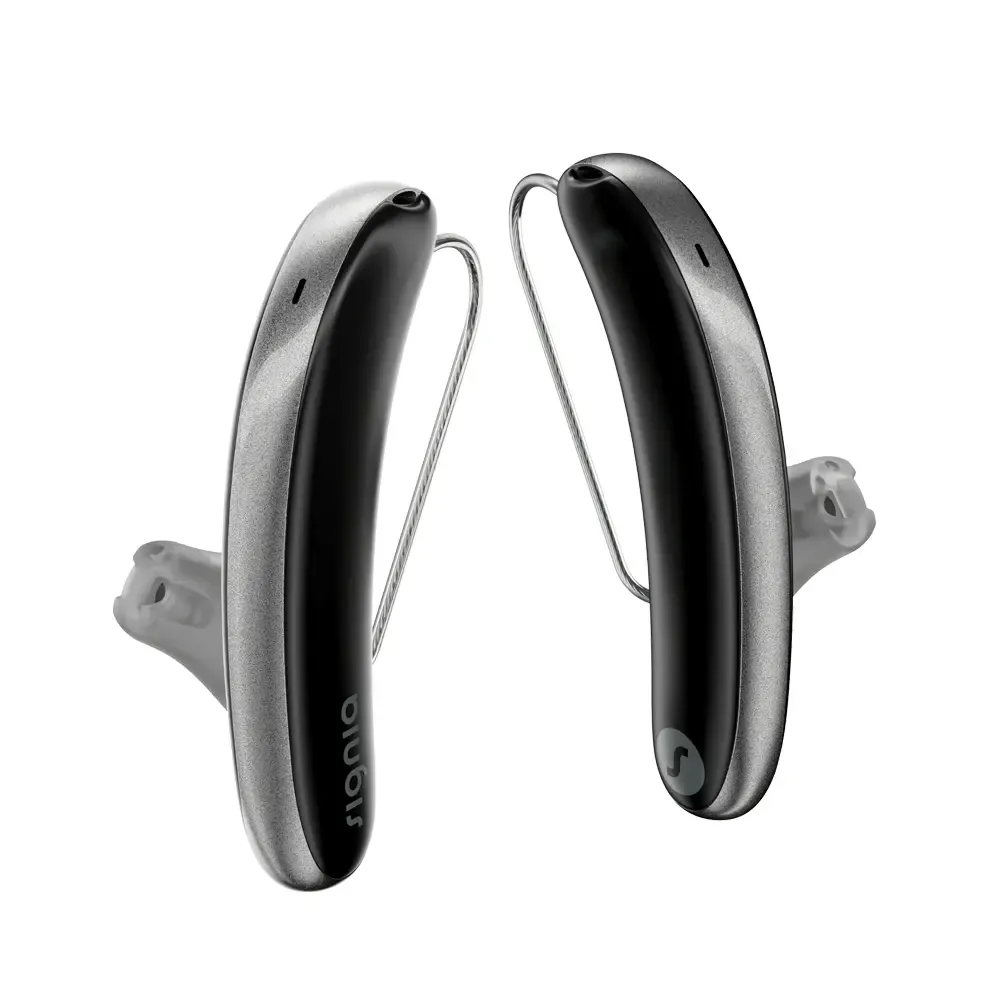 Black Signia Receiver in Canal Hearing Aids