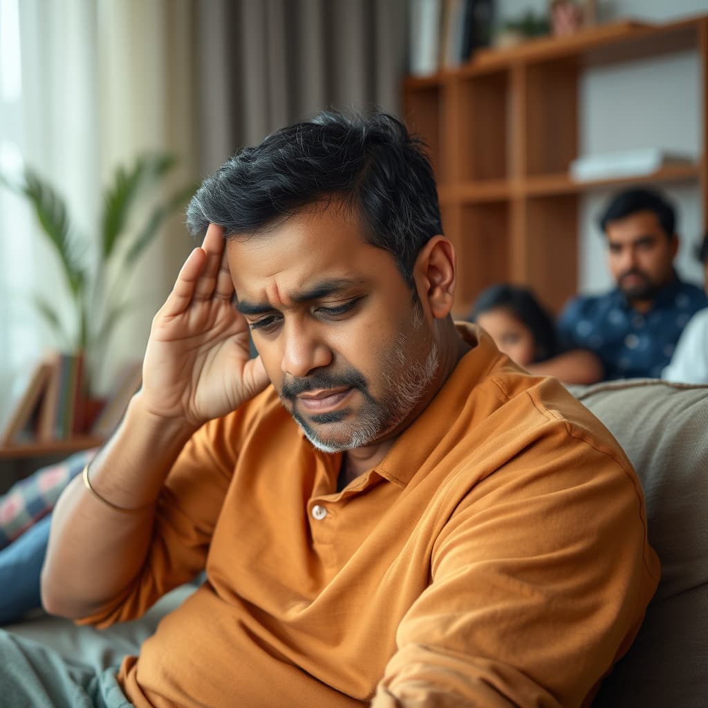 Person suffering from tinnitus