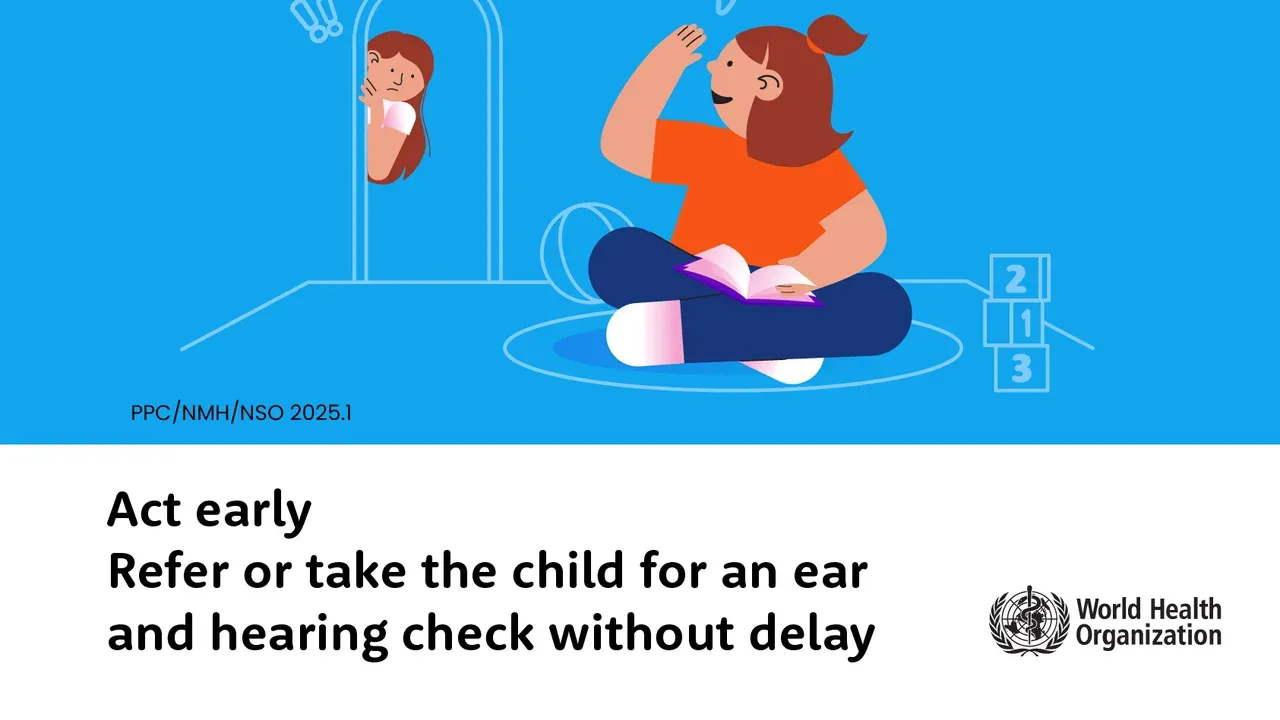 Poster indicating signs of hearing loss in children